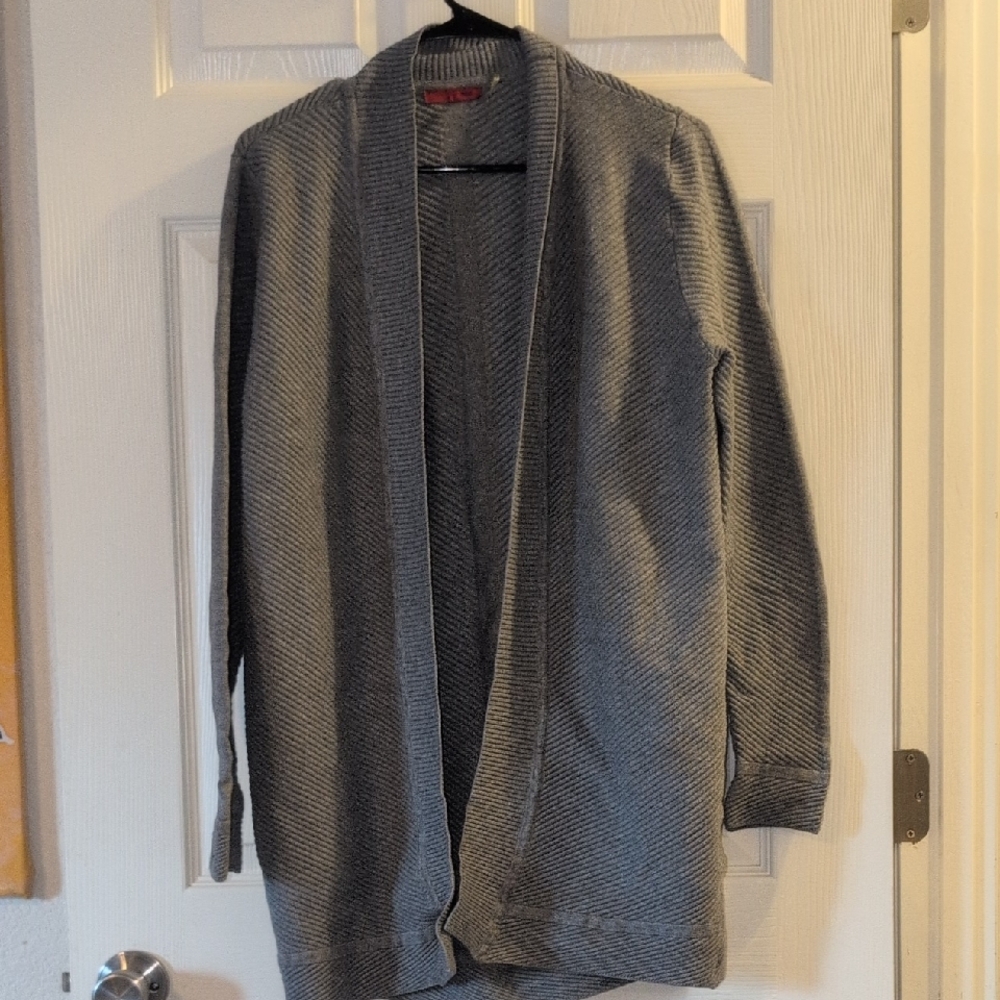 Red Brand Women's Open-Front Gray Cardigan